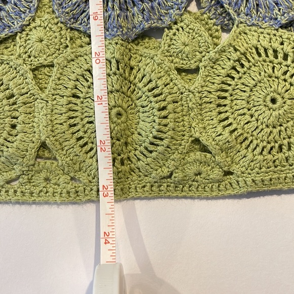 Fiorlini International (By Giorgio Fiorlini) Ladies Crochet Blue & Green Top - Picture 11 of 11